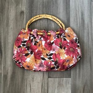 🌸🌺 Fun Floral Bag w/Bamboo Handle! 🌺